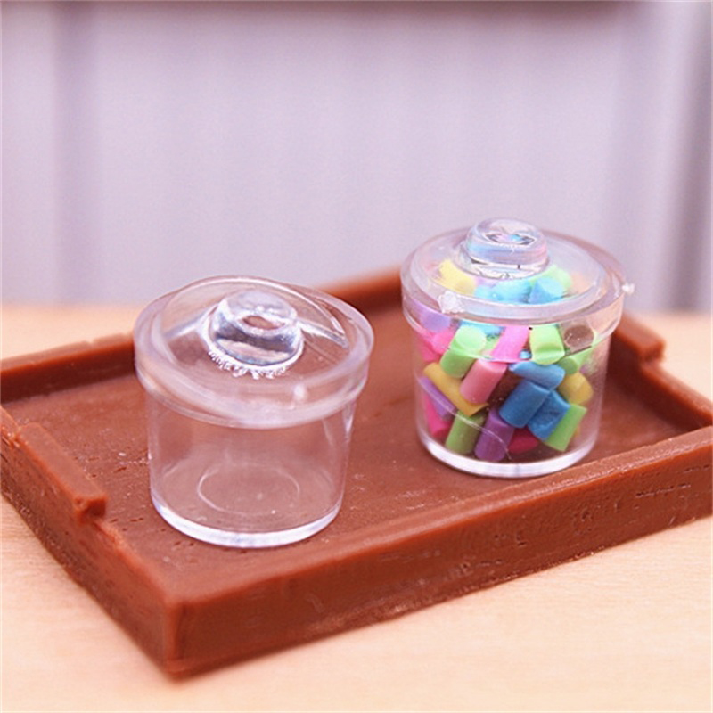 Musical Instrument Glass - 2 Stück 1:12 Puppenhaus-Miniatur Glaszuckerdosen Gewürzgläser
