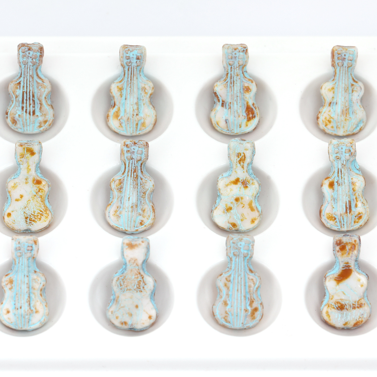 Musical Instrument Glass - 4 Stück/8 Stück Vintage Crackle Violin-Glasperlen,
