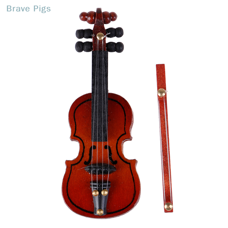 Musical Instrument Fiddle - Puppenhaus Violine Mini Holzinstrumente Miniatur Geige