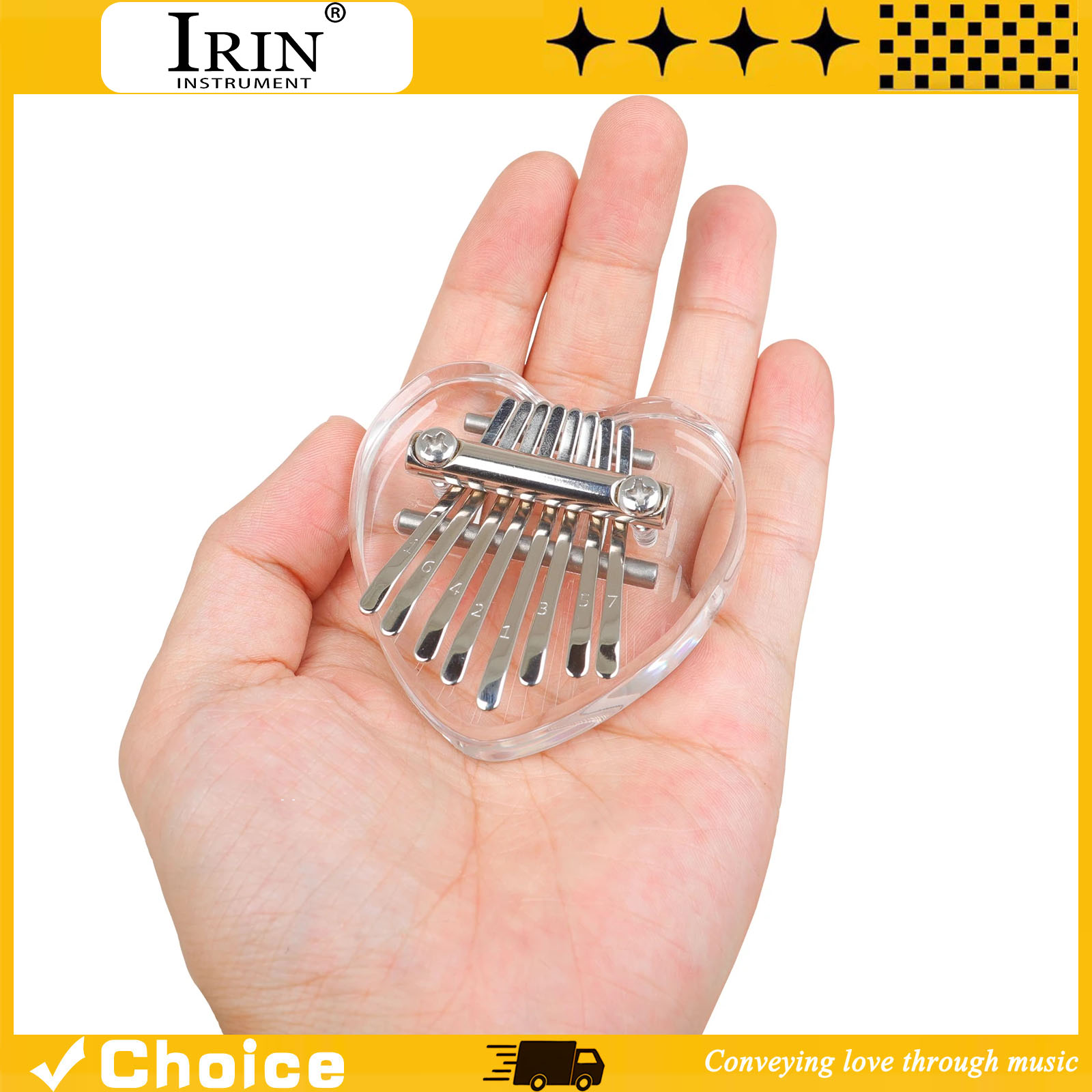Musical Instrument Of Keyboard - 8-Tasten Kalimba Mini Daumenklavier aus Transparentem