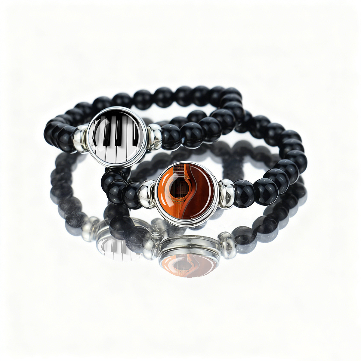 Musical Instrument Glass - 1 Stück Musikthemen-Armband mit Instrumentenmuster, Abnehmbarer