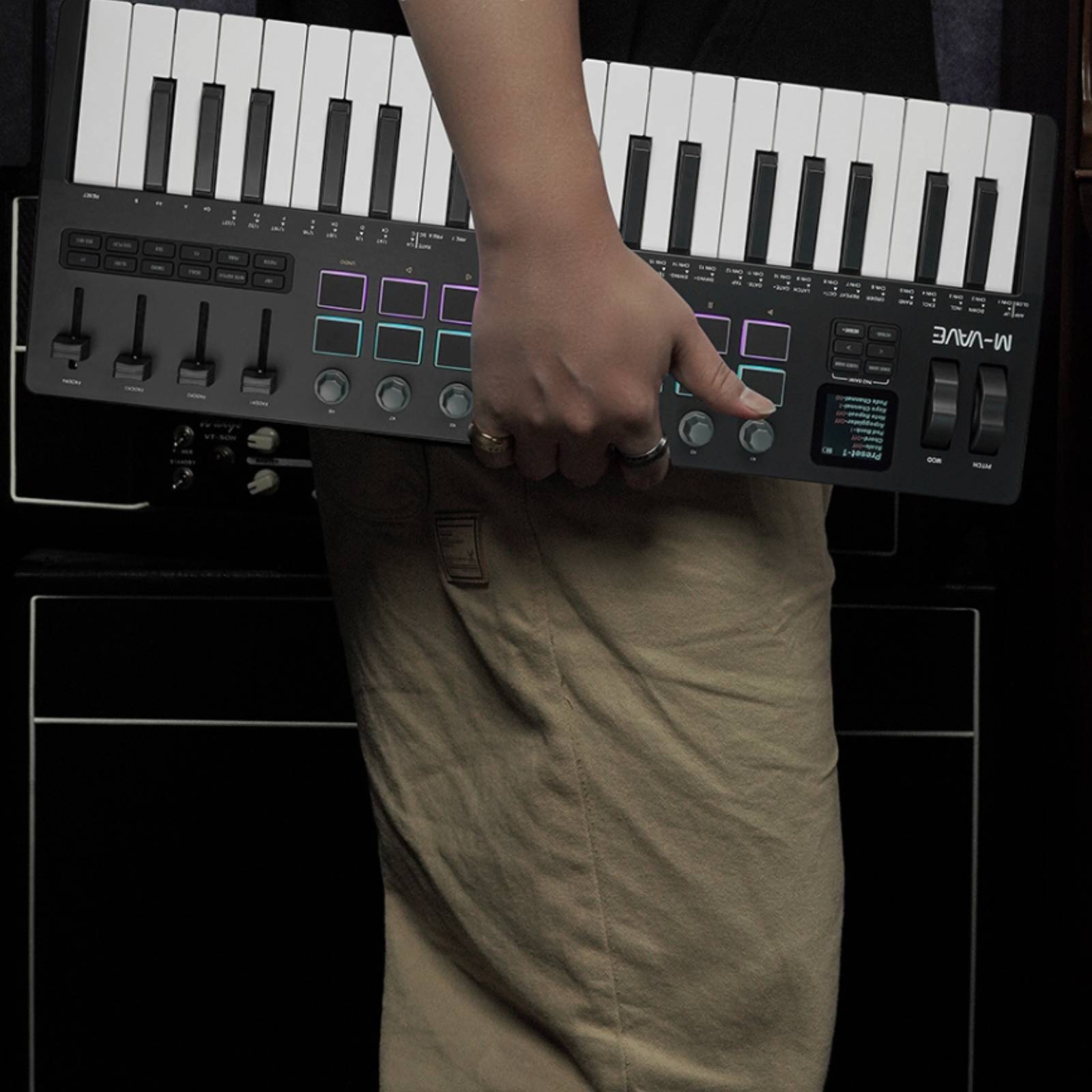 Musical Instrument Keyboard - MIDI-Keyboard mit Soundquelle, tragbarer MIDI-Keyboard-Controller, Instrument