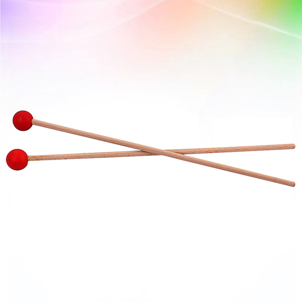 Vibraslap Percussion - 1 Paar große Trommelschlägel mit Holzgriff