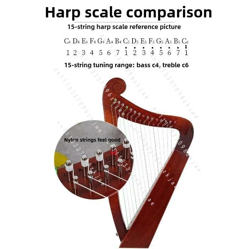 Handgefertigte 15-Ton-Harfe fü – Musical Instrument Strings Bewertung und Preis