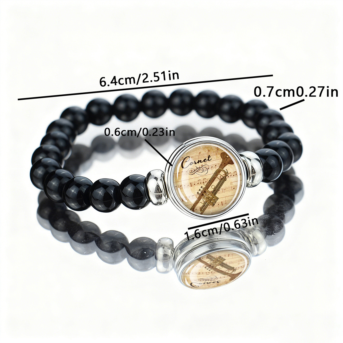 1 Stück Musikthemen-Armband mi – Musical Instrument Glass Bewertung und Preis