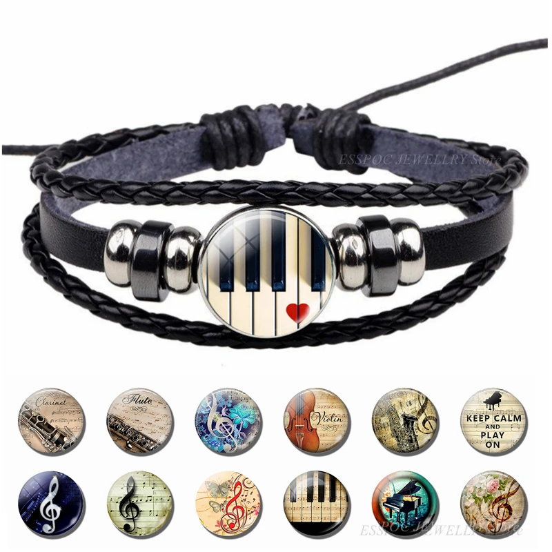 Musik Notizen Armband Vintage  – Musical Instrument Glass Bewertung und Preis