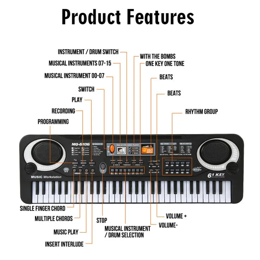 Elektronische Klaviertastatur  – Musical Instrument Drawing Bewertung und Preis